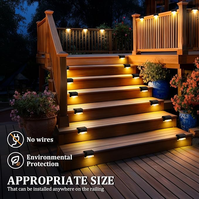 Solar Deck Lights Outdoor Waterproof, Solar Fence Lights - Image 2