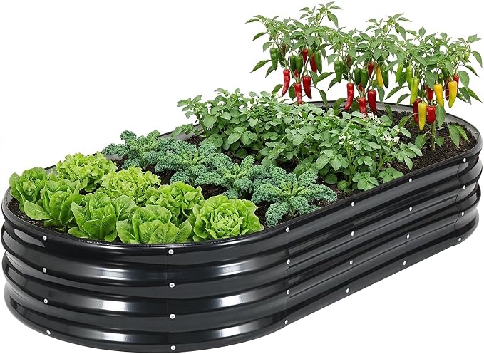Galvanized Raised Garden Bed Outdoor, Rust-Resistant Garden Planter Box by HEALSTOK