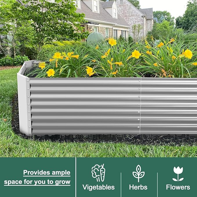 Land Guard 2 Pack 8×4×2ft Galvanized Raised Garden Bed Kit, Galvanized Planter - Image 6