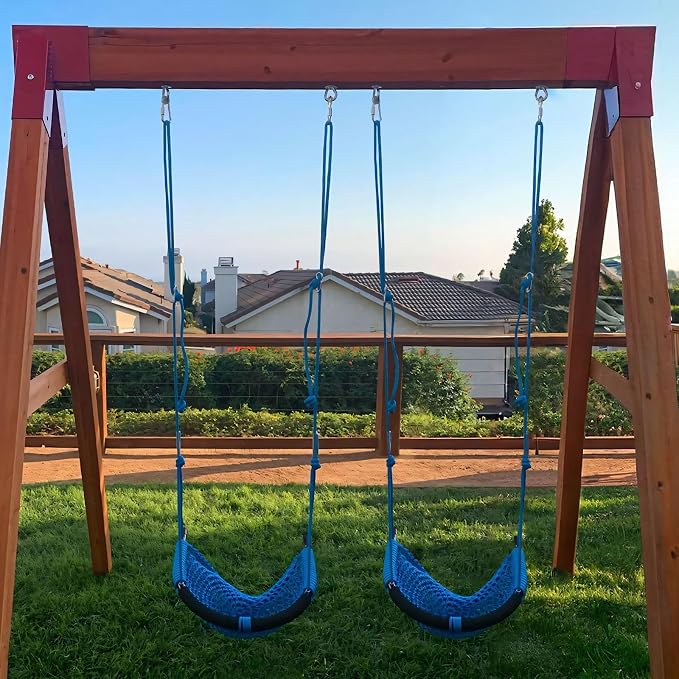 JKsmart 2 Pack Kids Swing Seat, Heavy Duty Rope Play Secure Children Swing Set - Image 3