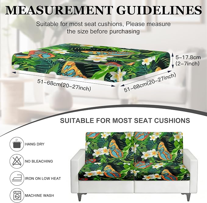 4Pcs Patio Stretch Cushion Covers, Outdoor Sofa Replacement Cover Slipcovers - Image 2