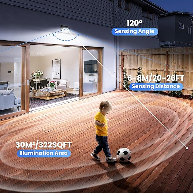 Solar Motion Sensor Outdoor Lights, Super Bright Solar Lights Outdoor Waterproof - Image 7