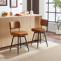 VINGLI Counter Height Swivel Bar Stools Set of 2, Upholstered PU Leather by VINGLI