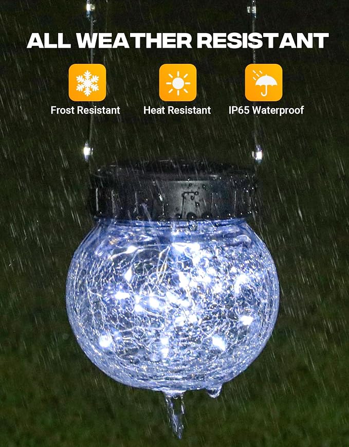 PARTPHONER Solar Lights Outdoor Waterproof 12-Pack, Solar Powered Hanging - Image 6