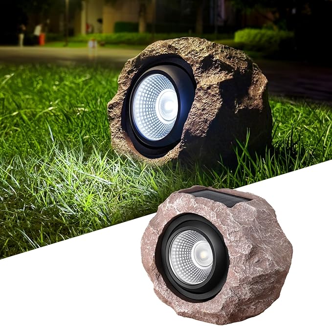 Timeflies Solar Rock Lights Outdoor 1 Pack, Bright Solar Spotlights Outdoor by Timeflies
