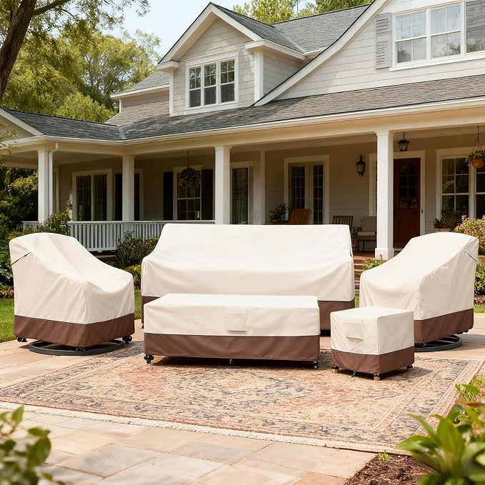 Outdoor Swivel Chair Cover 2 Pack, Outdoor Furniture Patio Chair Covers - Image 6