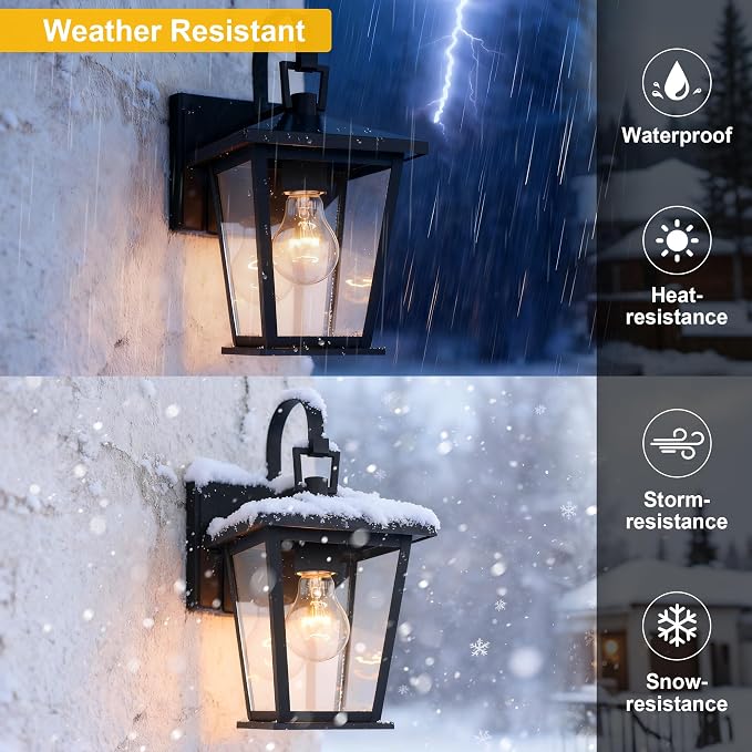 Kalium Outdoor Light Fixtures Wall Mount, Waterproof Exterior Wall Lanterns - Image 2