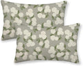 Grey Spring Pillow Covers 12x20 Inch 2 Pcs Gray Green Hydrangea Flower Decor by DAFENA