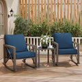Outdoor Rocking Bistro Set, Patio Rocking Chairs Set of 2 by VonzoyHome
