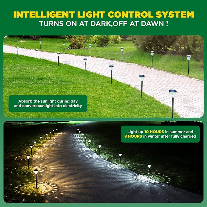 Super Bright Solar Lights Outdoor Waterproof-10 Pack, Dusk to Dawn Up to 12 Hrs - Image 5