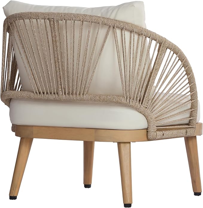 Merax 4-Piece Acacia Wood Patio Conversation Set - Image 6