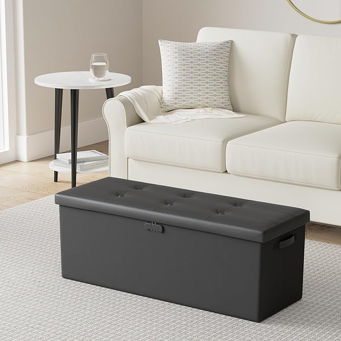 ENGPOW Storage Ottoman, Fireproof Folding Bench - Image 2