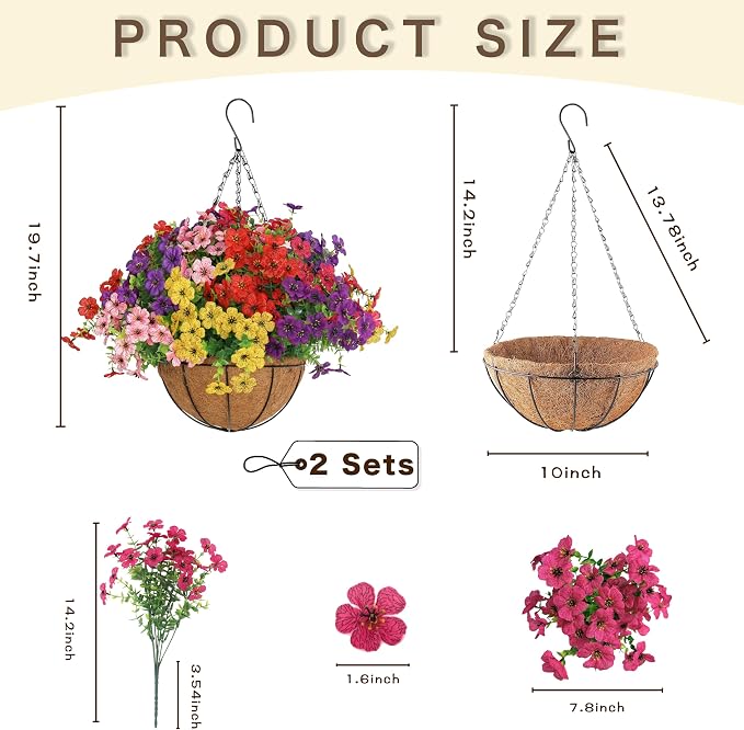 Senjie 2 Set Artificial Hanging Flowers - Image 4