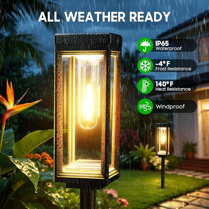 WdtPro Bright Solar Pathway Lights Outdoor, 8 Pack Solar Powered Garden Lights - Image 3