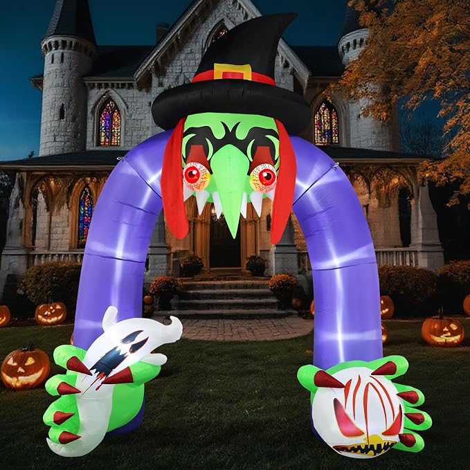 Popblow Halloween Inflatables Giant 11Ft Tall Creepy Witch Archway Outdoor by Unknown