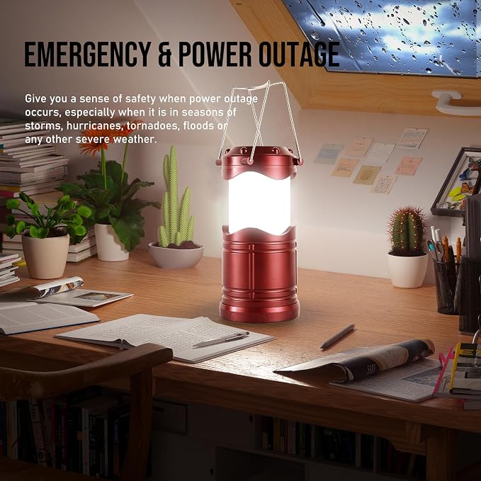 Lichamp LED Camping Lantern, 4 Pack Battery Powered Flashlight - Image 2