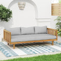 Merax Outdoor Acacia Wood Daybed, 3 Seater Day Bed Couch Sofa by Merax