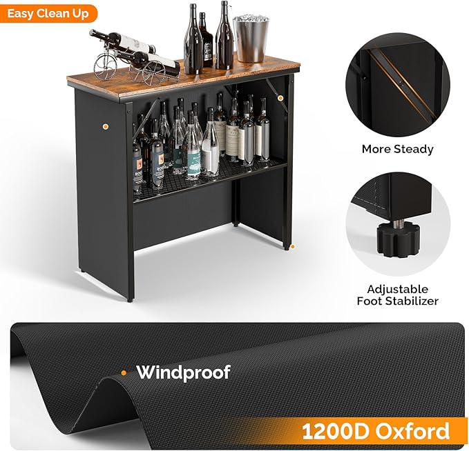 VINGLI 45" Commercial Grade Portable Bar Table - Image 3