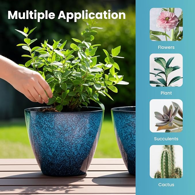 8 inch Plant Pots, Flower Pots for Garden Home Decor - Image 4