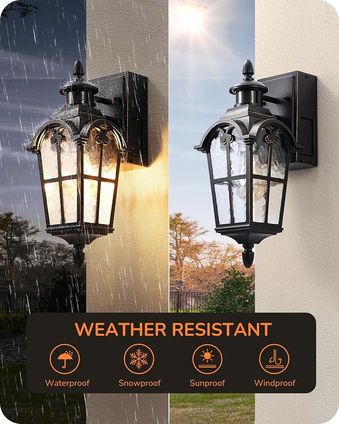 EDISHINE Motion Sensor Outdoor Lights, Porch Light - Image 6