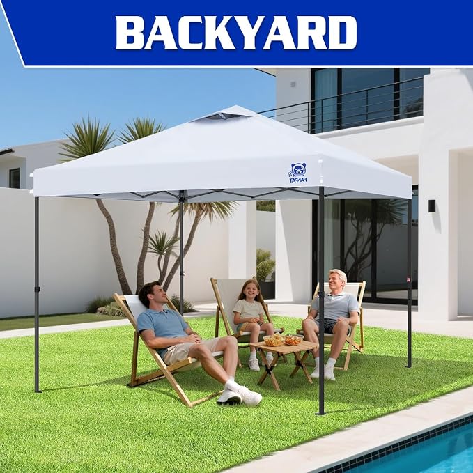 10x10 Pop Up Canopy Tent, 300D Silver-Coating Top, 1-Person Setup Commercial - Image 8
