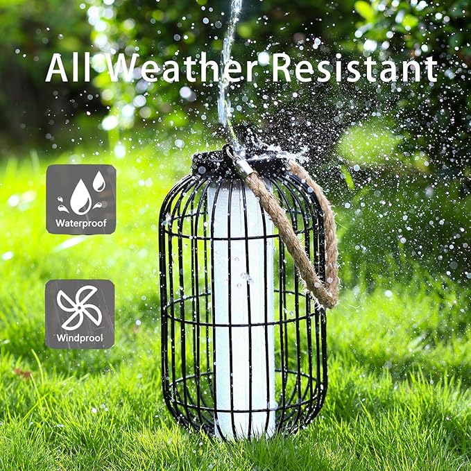 pearlstar Large Solar Powered Lantern Outdoor-Heavy Duty Metal Hanging Lights - Image 5