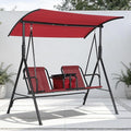 2-Person Porch Swing with Cup Holders, Pivot Storage Table & Cooler Bag by Unknown