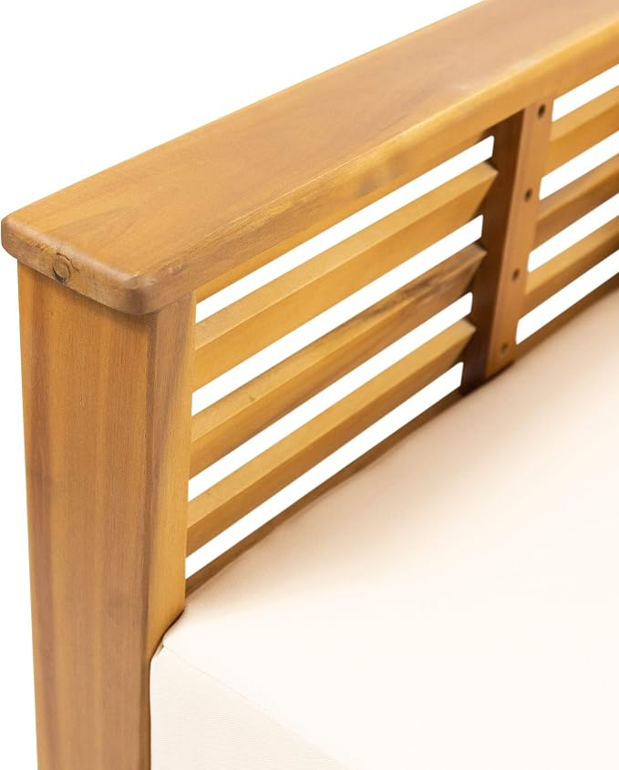 Christopher Knight Home Louver Club Chairs, Teak + Cream - Image 9