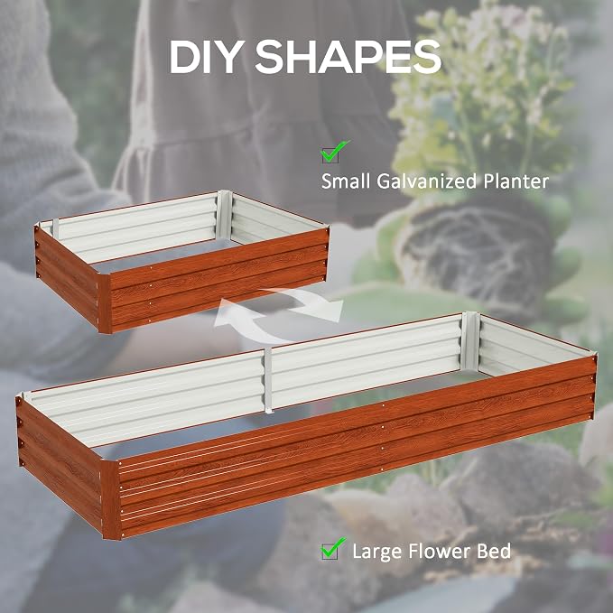 Outsunny Galvanized Raised Garden Bed, - Image 4