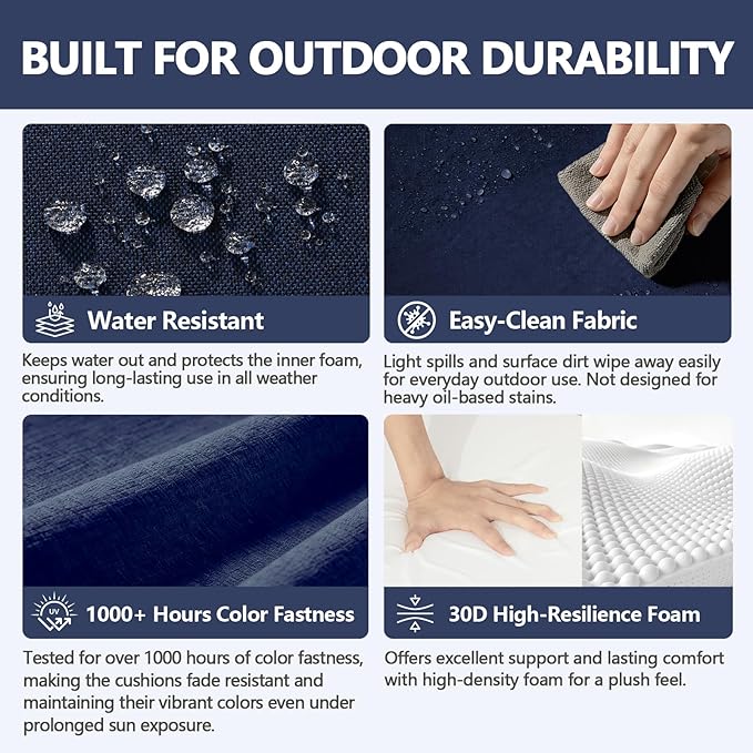 Goodgoods 24 x 28 Outdoor Patio Deep Seat Cushions 2-Pack, 1000+ Hours - Image 3