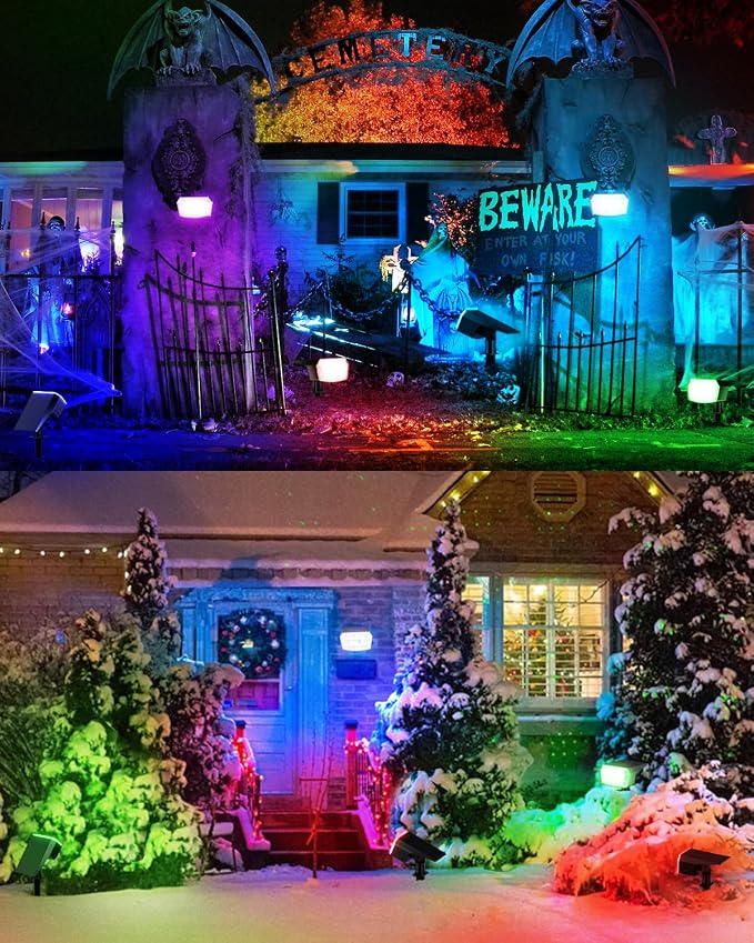 HIBOITEC Solar Spot Lights Outdoor Color Changing 59LED Landscape Lighting - Image 8