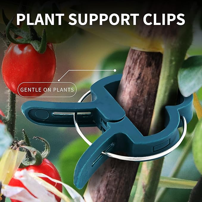 Plant Clips 40 Piece Green Gentle Gardening Plant & Flower Lever Loop Gripper - Image 2