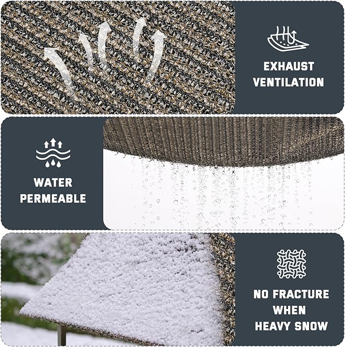 90% Sun Shade Cloth, Kesfitt 8x12FT Garden Shade Cover - Image 6