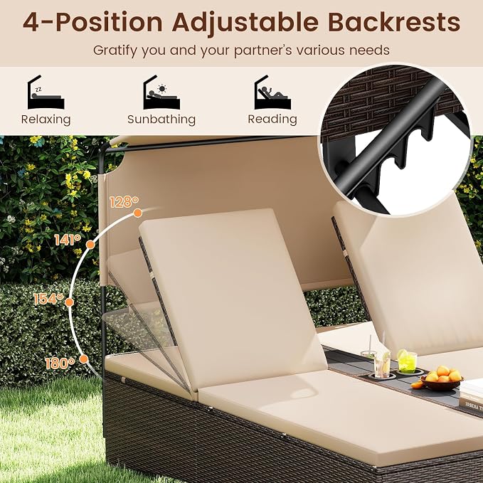 Tangkula Outdoor Rattan Daybed - Image 6