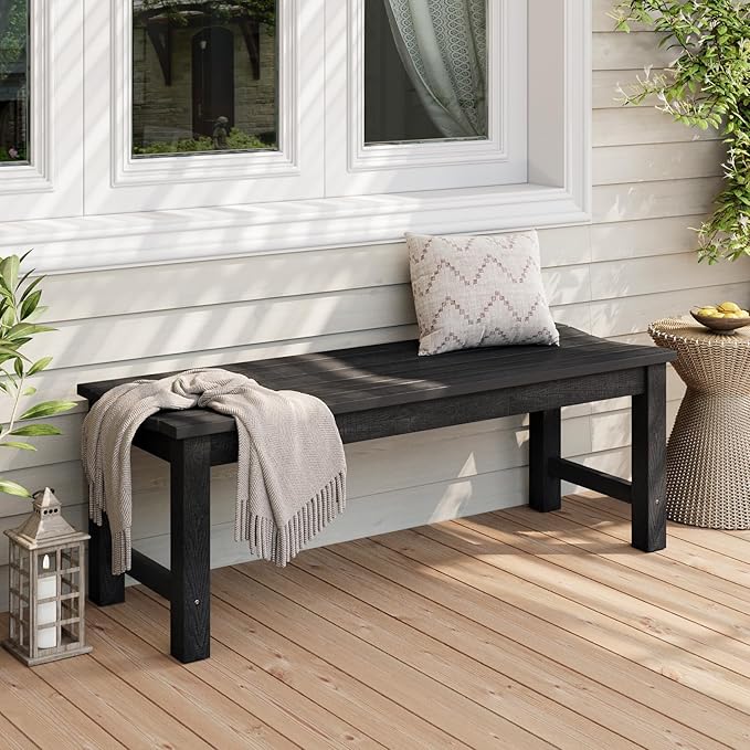 Stoog Outdoor Benches Set of 2, 2-Person Backless Patio Bench, All-Weather HIPS - Image 2