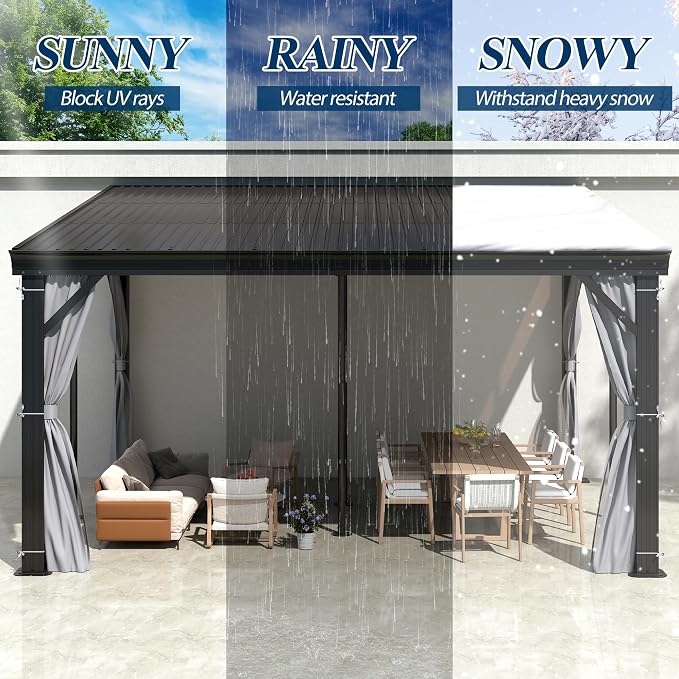 COVERONICS 12' X 14' Outdoor Lean to Gazebo - Image 3