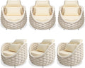 TWT 6 Pieces Patio Sofas, All-Weather Olefin Rope Balcony Furniture by TWT