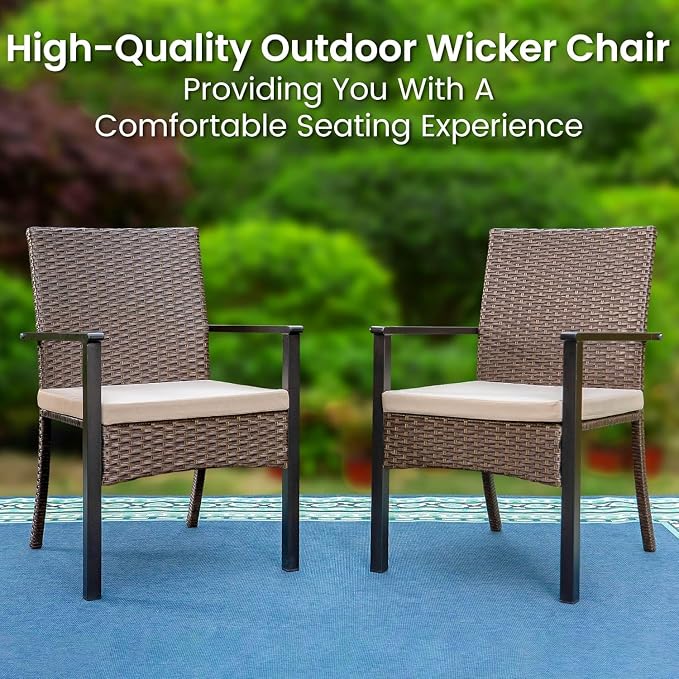 PHI VILLA 9 Pieces Square Outdoor Dining Table Set - Image 3