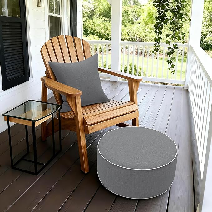 LVTXIII Outdoor/Indoor Inflatable Ottoman, Portable Round Pouf Ottoman - Image 2