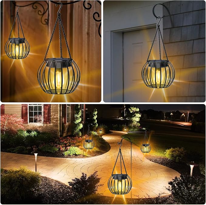 UBright 2 Pack 15" Solar Lights Outdoor Decorative Metal Solar Lanterns Outdoor - Image 7