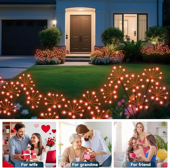 Solar Garden Lights 2 Pack Waterproof Swaying Starburst Light Solar Outdoor - Image 8
