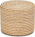 Wimarsbon 18'' Ottoman Pouf, Natural Braided Poof, Rustic Handweave Lounge by Wimarsbon