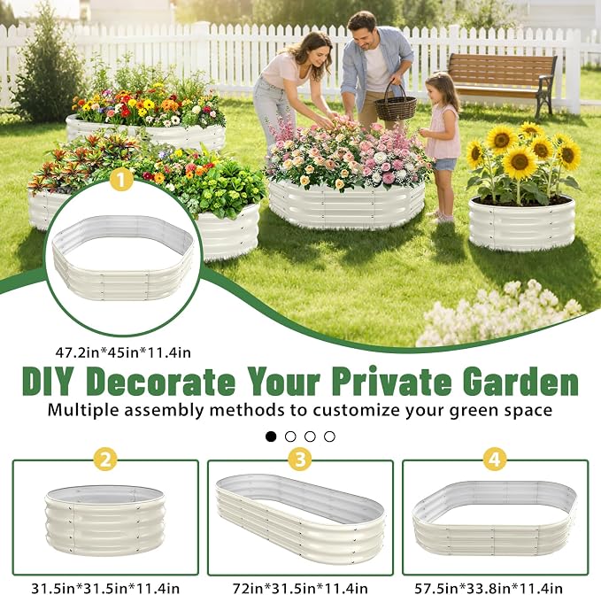 Hexagon Raised Garden Bed, 48 Inch Diagonal & 12 Inch Tall, Galvanized Steel - Image 4