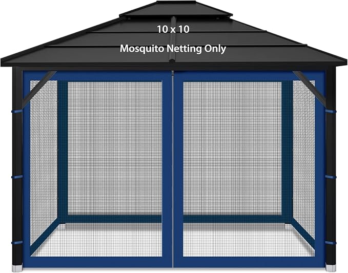 Gazebo Replacement Mosquito Netting Outdoor Universal Gazebo Canopy 4-Panels by Iheqard