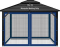 Gazebo Replacement Mosquito Netting Outdoor Universal Gazebo Canopy 4-Panels by Iheqard