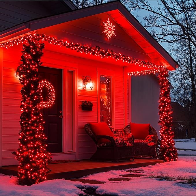 Joomer Red Solar Christmas Lights, 2 Pack Total 144FT 400 LED 8 Modes - Image 3