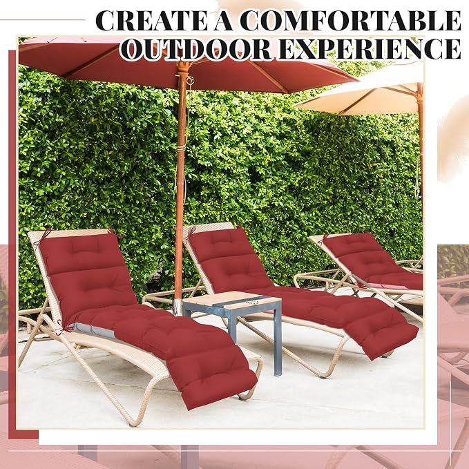 Kigley 2 Pcs Chaise Lounge Cushions 75 x 22 x 5 Inches Soft Lounge Chair - Image 7