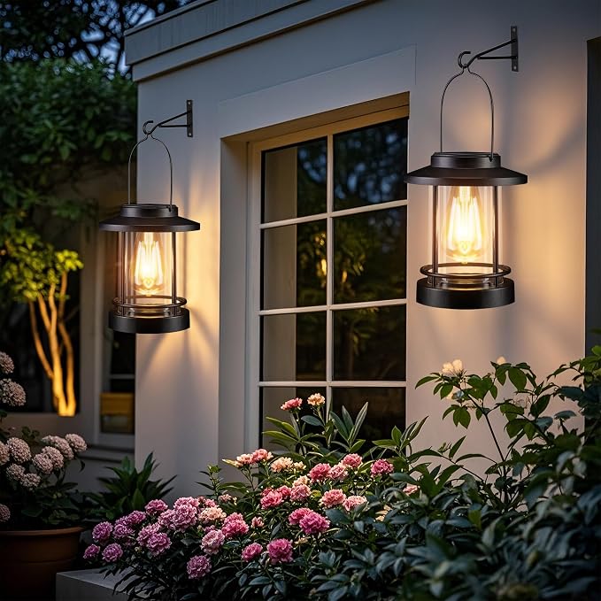 Hanging Solar Lanterns Outdoor Waterproof – 2 Pack Decorative Solar Lights - Image 7