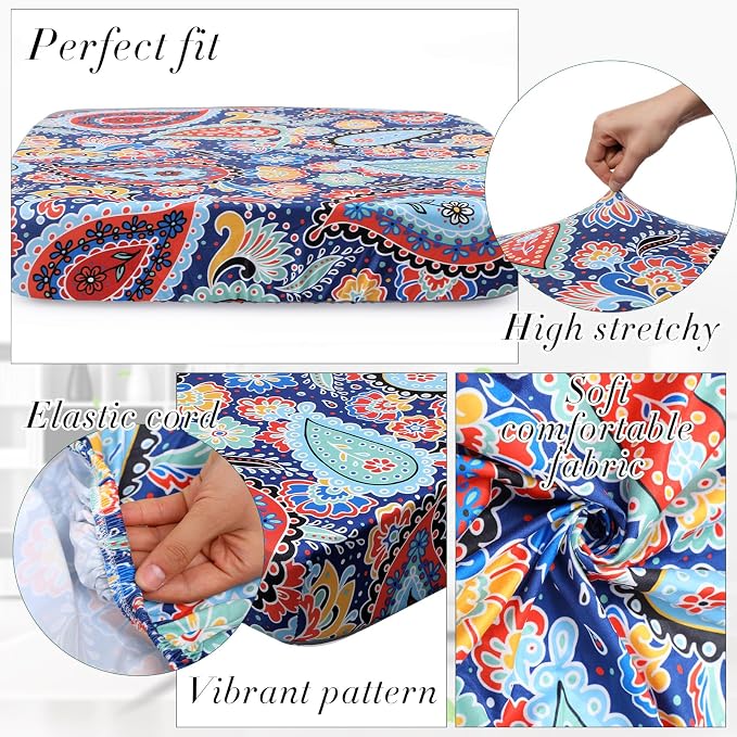Newwiee 8Pcs Patio Cushion Covers Stretch Outdoor Cushion Cover Replacement - Image 3