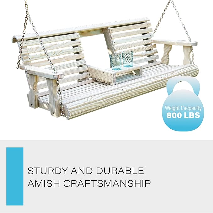 Porchgate Amish Heavy Duty Console Porch Swing - Image 4